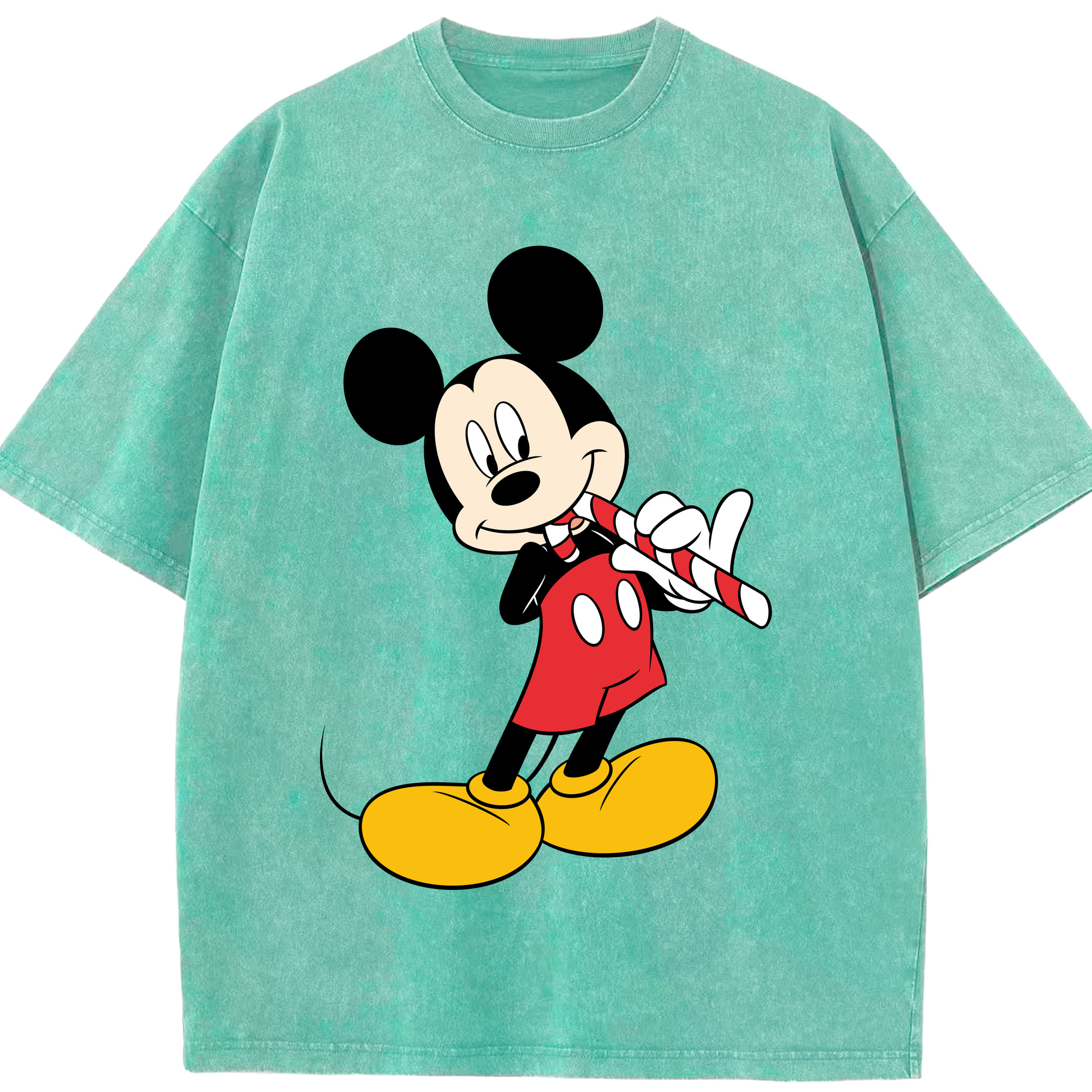 （画像用） ミッキーマウス Mickey Mouse 綿100% ヴィンテージ風 半袖Tシャツ（フロントプリント）